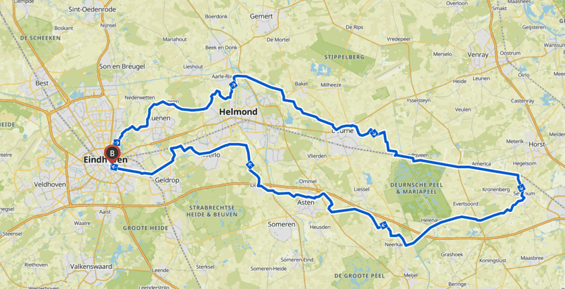 Route Cyklist - 105 km Rondje Wielercafes - wielercafes.nl