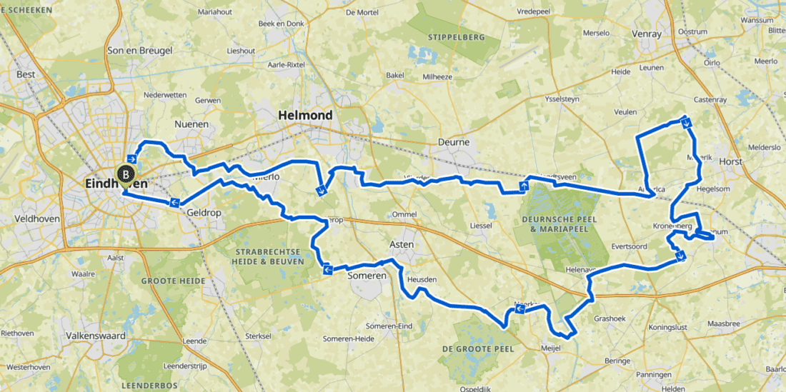 Route Cyklist - 125 km Rondje Wielercafes - wielercafes.nl