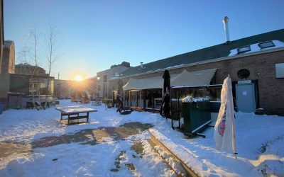 Cyklist Eindhoven in de sneeuw - wielercafes.nl