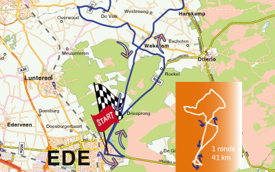 NK Wielrennen 2025 in Ede - Routekaart